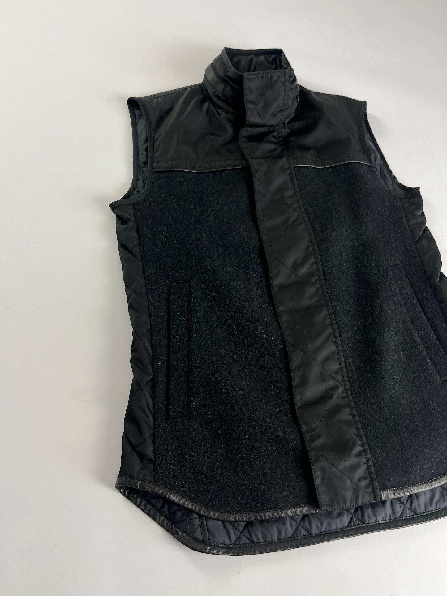Prada Hidden Nylon Hoodie Hybrid Vest - M