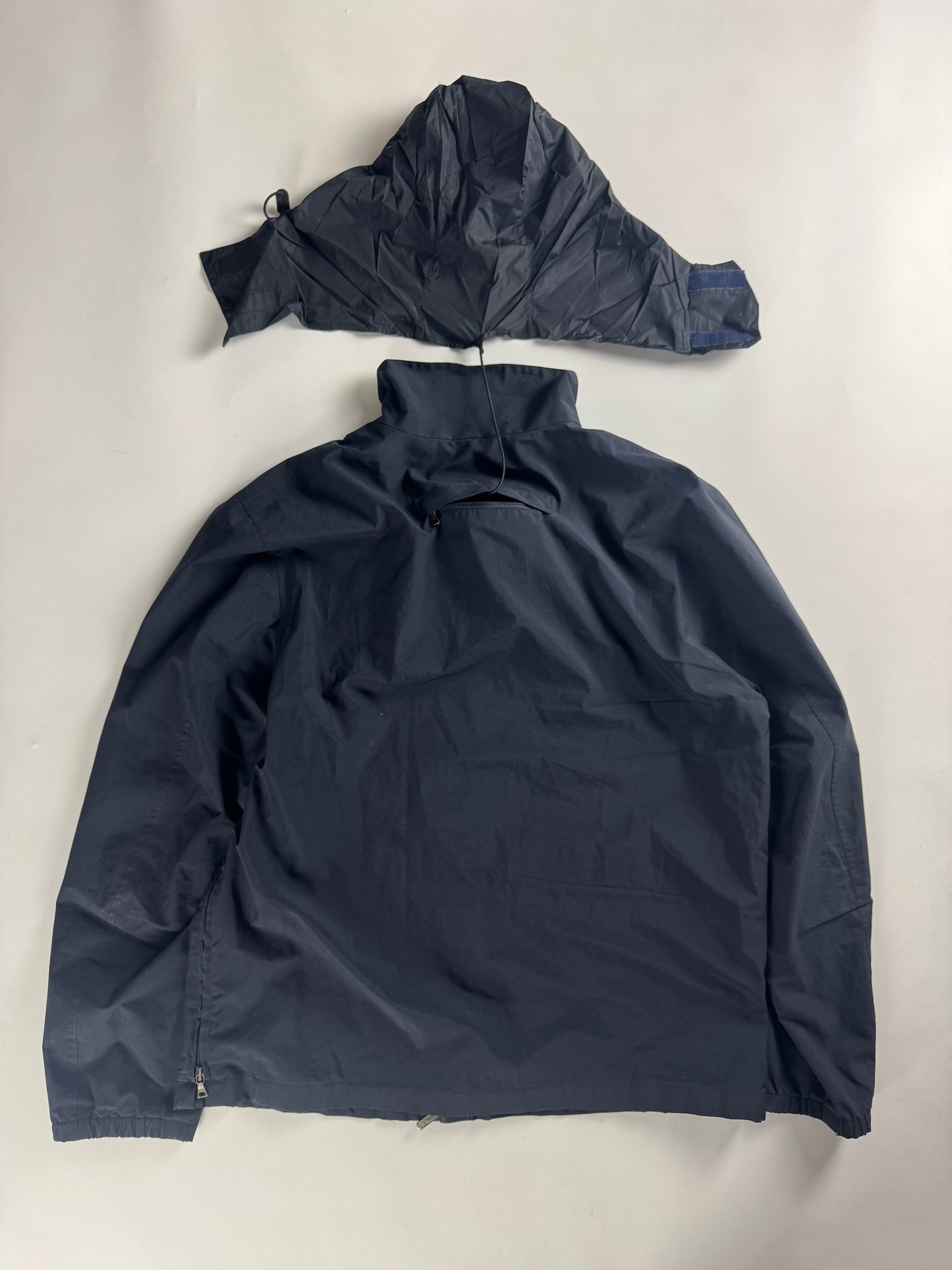 Prada Linea Rossa Navy Nylon Convertible Hoodie Jacket FW 1999 - L