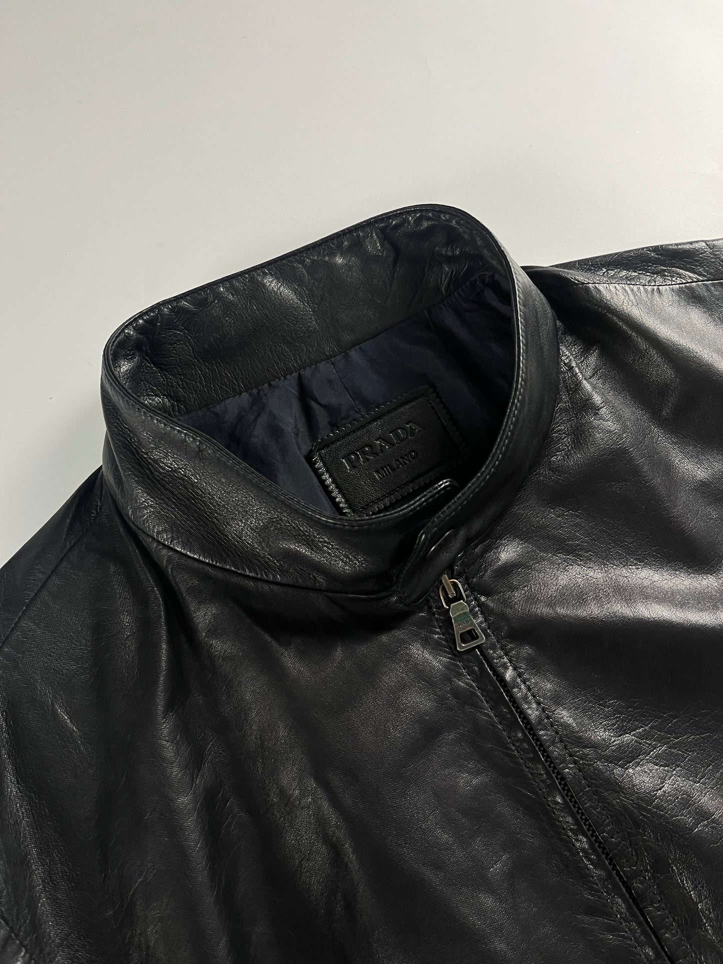 Prada Black Leather Jacket FW 2011 - L