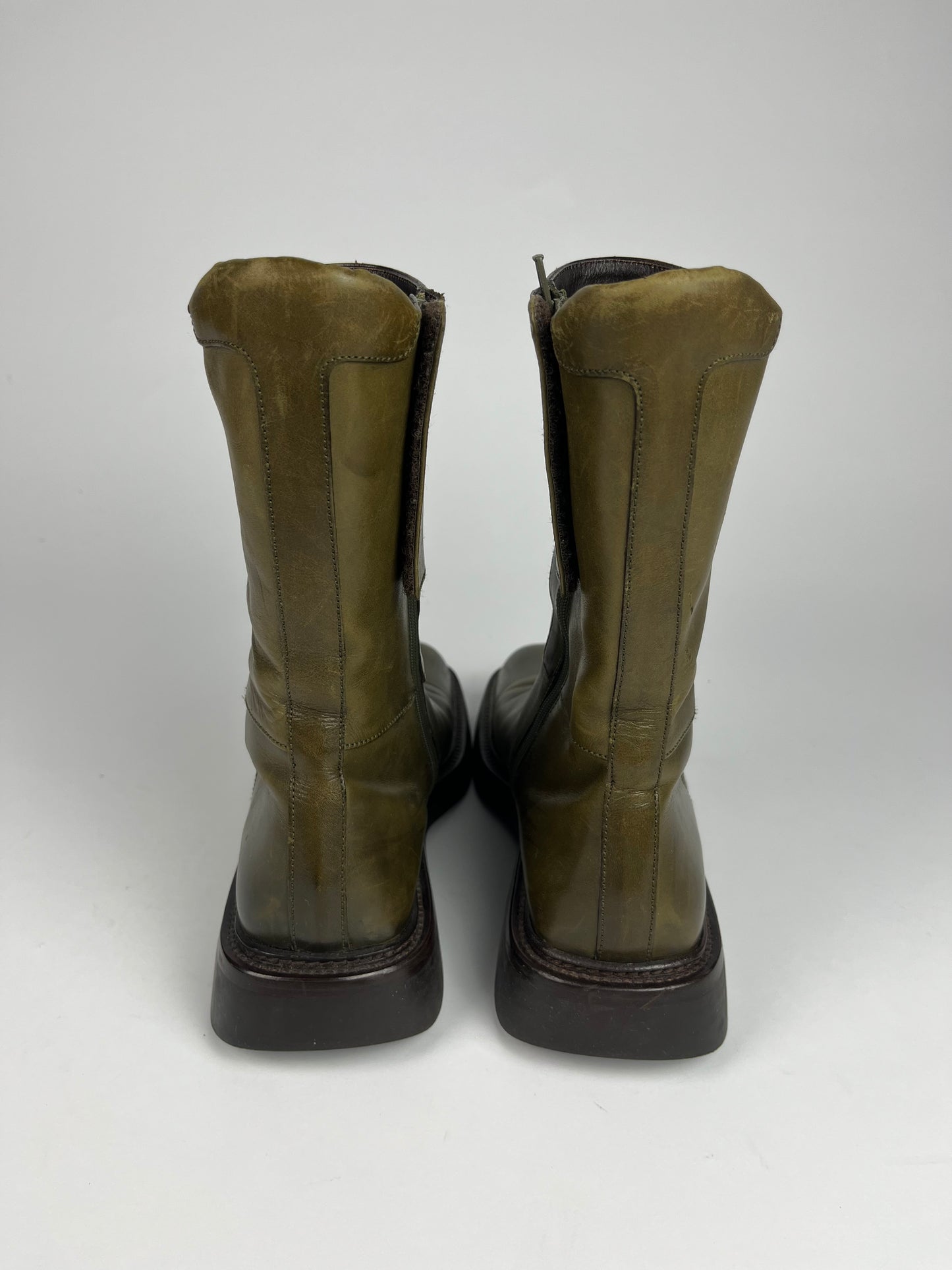 Prada Leather Square Toe High Boots FW 1999 - 40,5 IT/41,5 EU