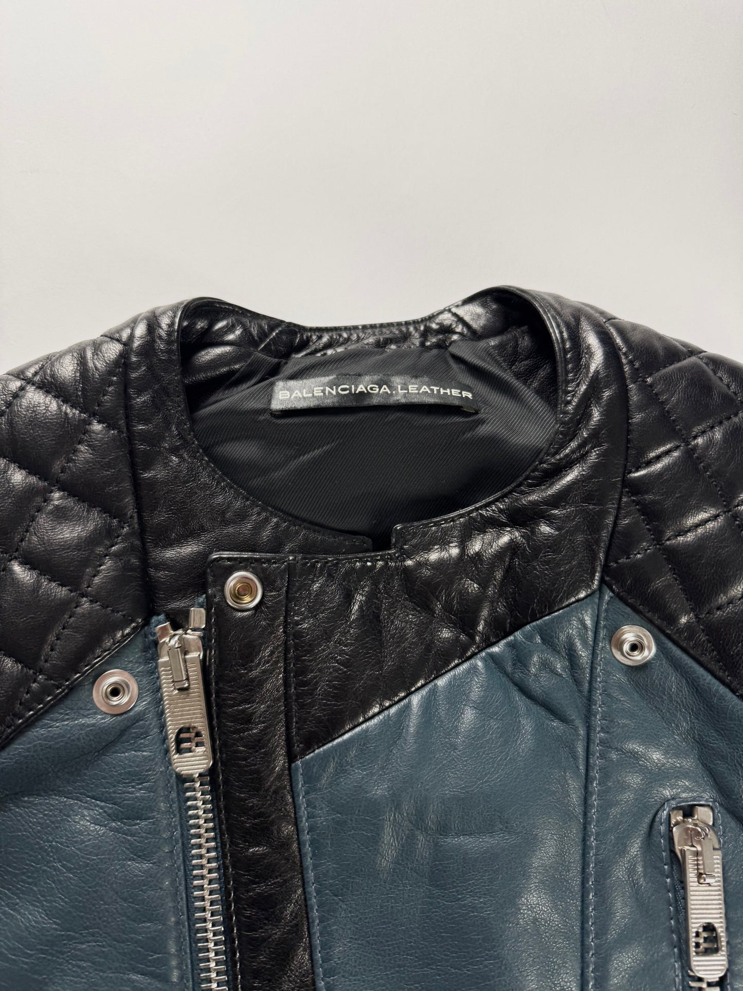 Balenciaga Nicolas Ghesquière Leather Bicolor Quilted Shoulders Vest SS 2011 - S