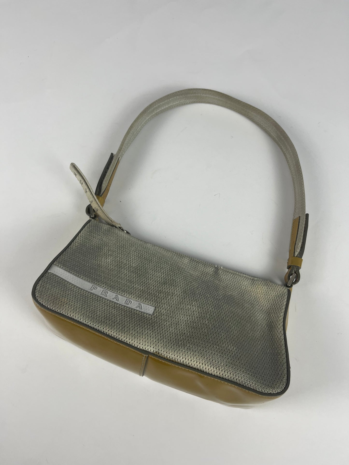 Prada Mesh Leather Shoulder Baguette Bag SS 2000 - OS