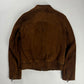Prada Sample Havana Brushed Suede Canvas Leather Moto Jacket FW 2013 - M