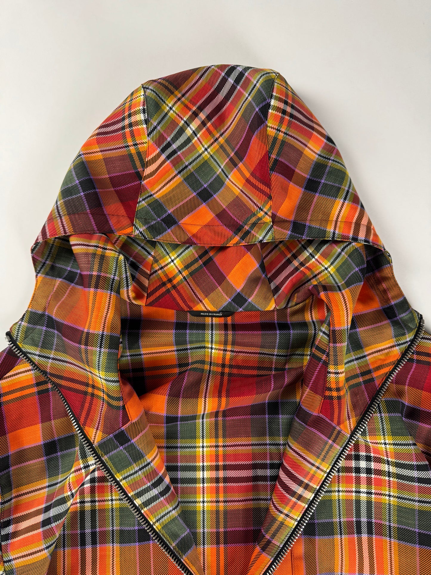 Hermès Sample Zip Up Plaid Tech Hooded Parka Jacket FW 2021 - M
