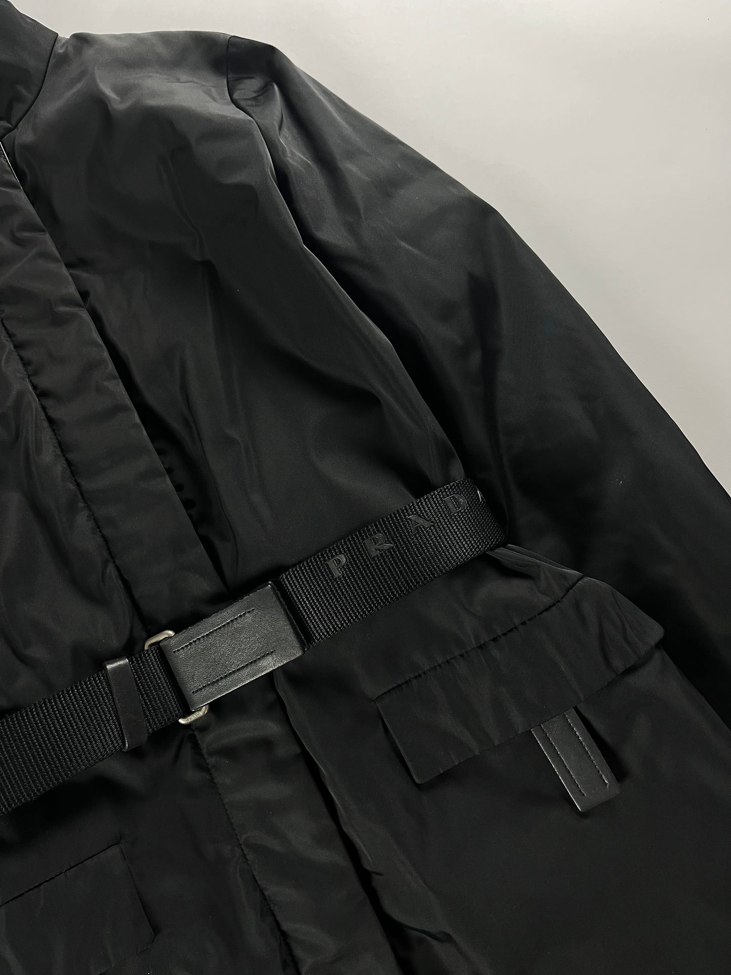 Prada Strapped Belted Nylon Coat FW 1999 - S