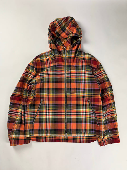 Hermès Sample Zip Up Plaid Tech Hooded Parka Jacket FW 2021 - M
