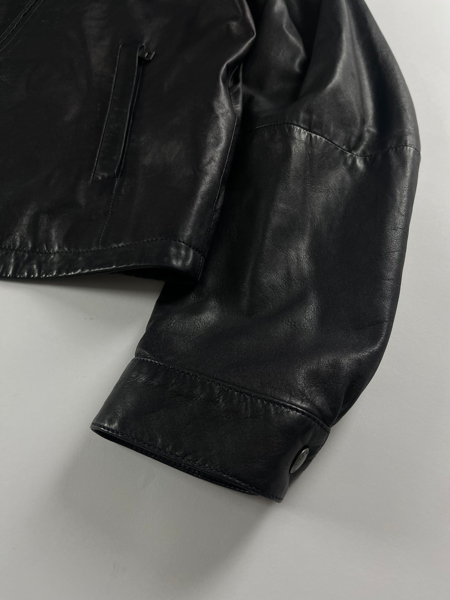 Prada Black Leather Jacket FW 2011 - L