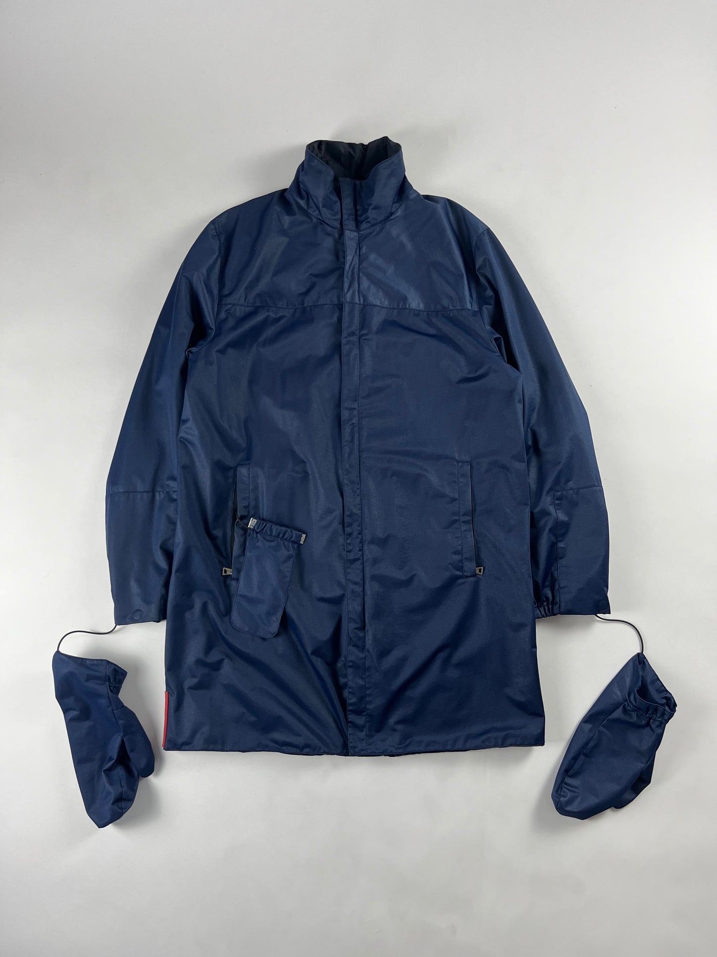 Prada Eskimo Technical Long Navy Nylon Jacket FW 1999 - M