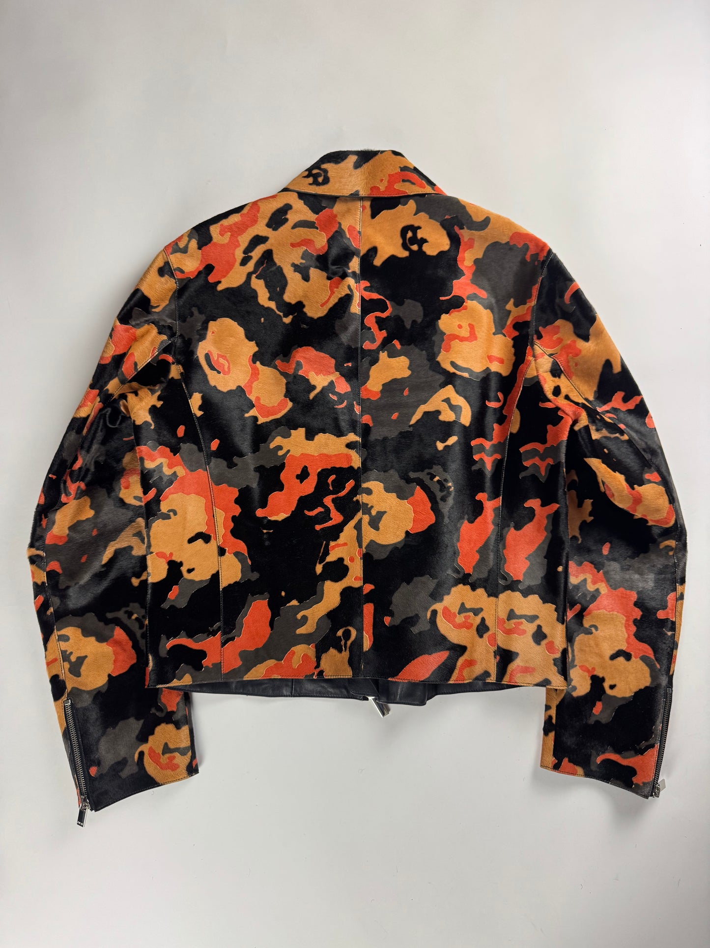 Dior Homme Couture Sample Camo Pony Hair Luxor Moto Jacket SS 2023 - M