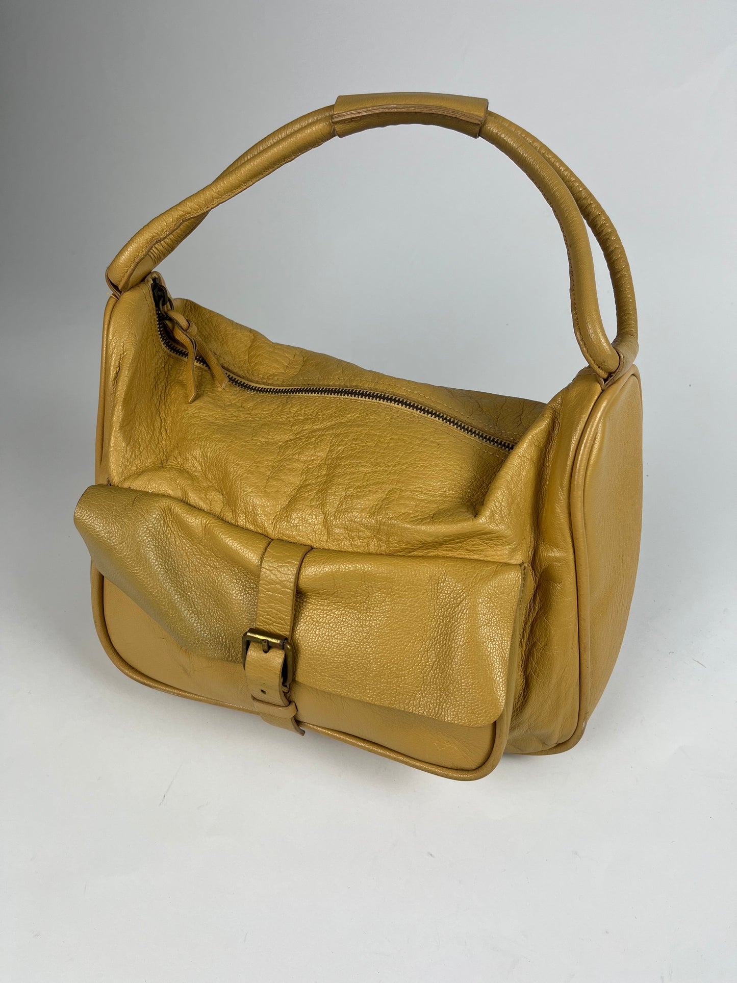 Miu Miu Camel Leather Shoulder Bag 2000s - OS