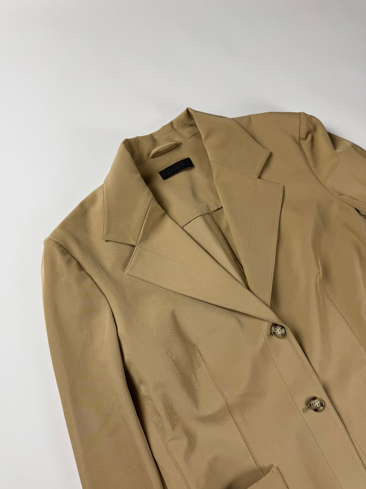 Prada Camel Minimalist Tailored Blazer 1990s - S
