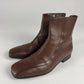 Prada Brown Square Toe Leather Boots FW 2000 - 41 EU