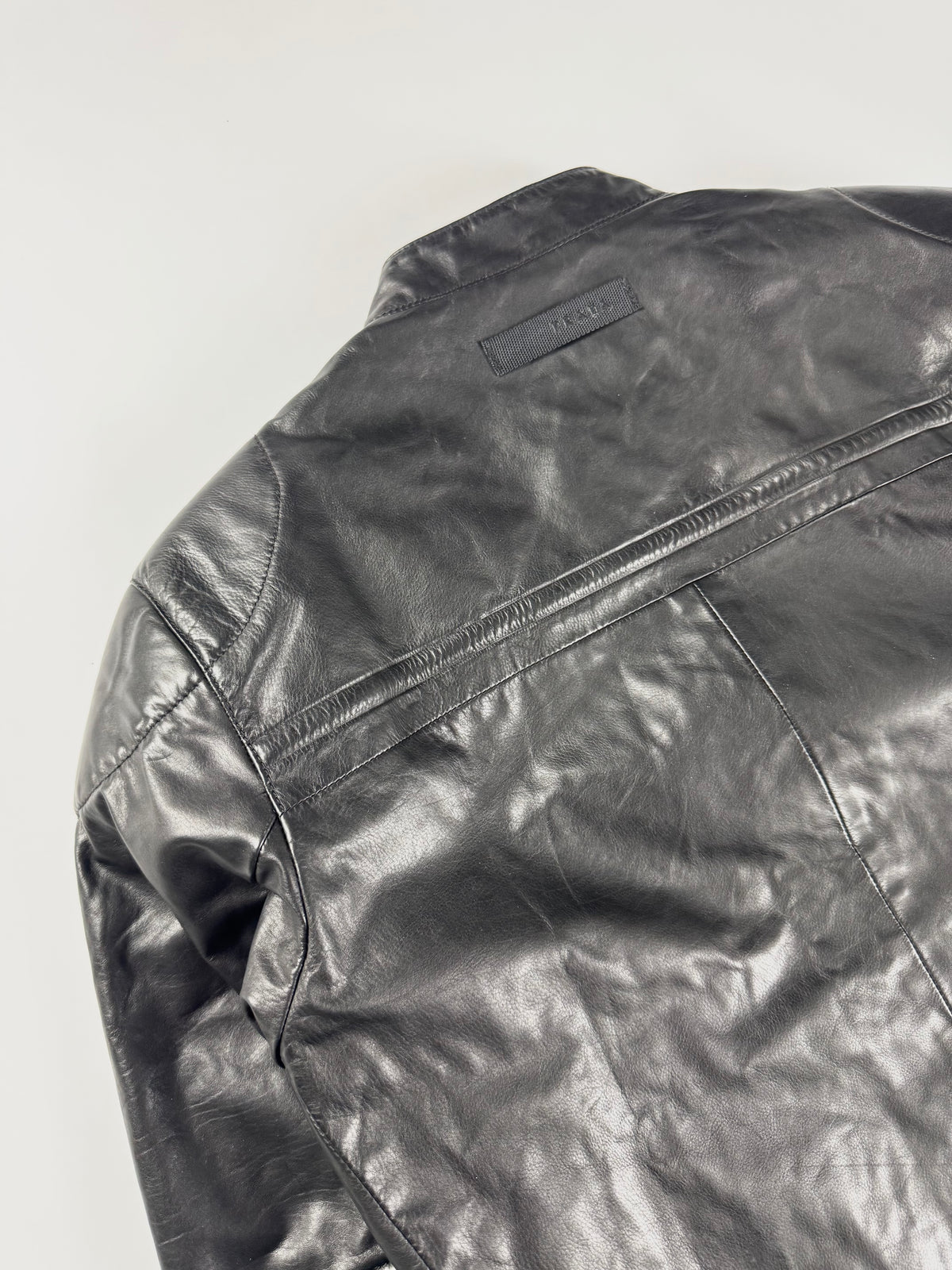 Prada Milano Black Leather Motorcycle Jacket FW 2007 - M
