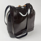 Gucci Brown Leather Patent Bamboo Shoulder Bag 1990s - OS