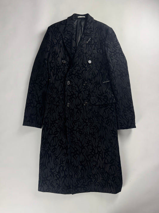 Dior Homme Sample Double Breasted Tribal Tattoo Print Coat FW 2018 - M