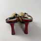 Prada Patent Beige Red Many Jane Wedges Heel Pumps FW 1998 - 40 IT/40,5 EU
