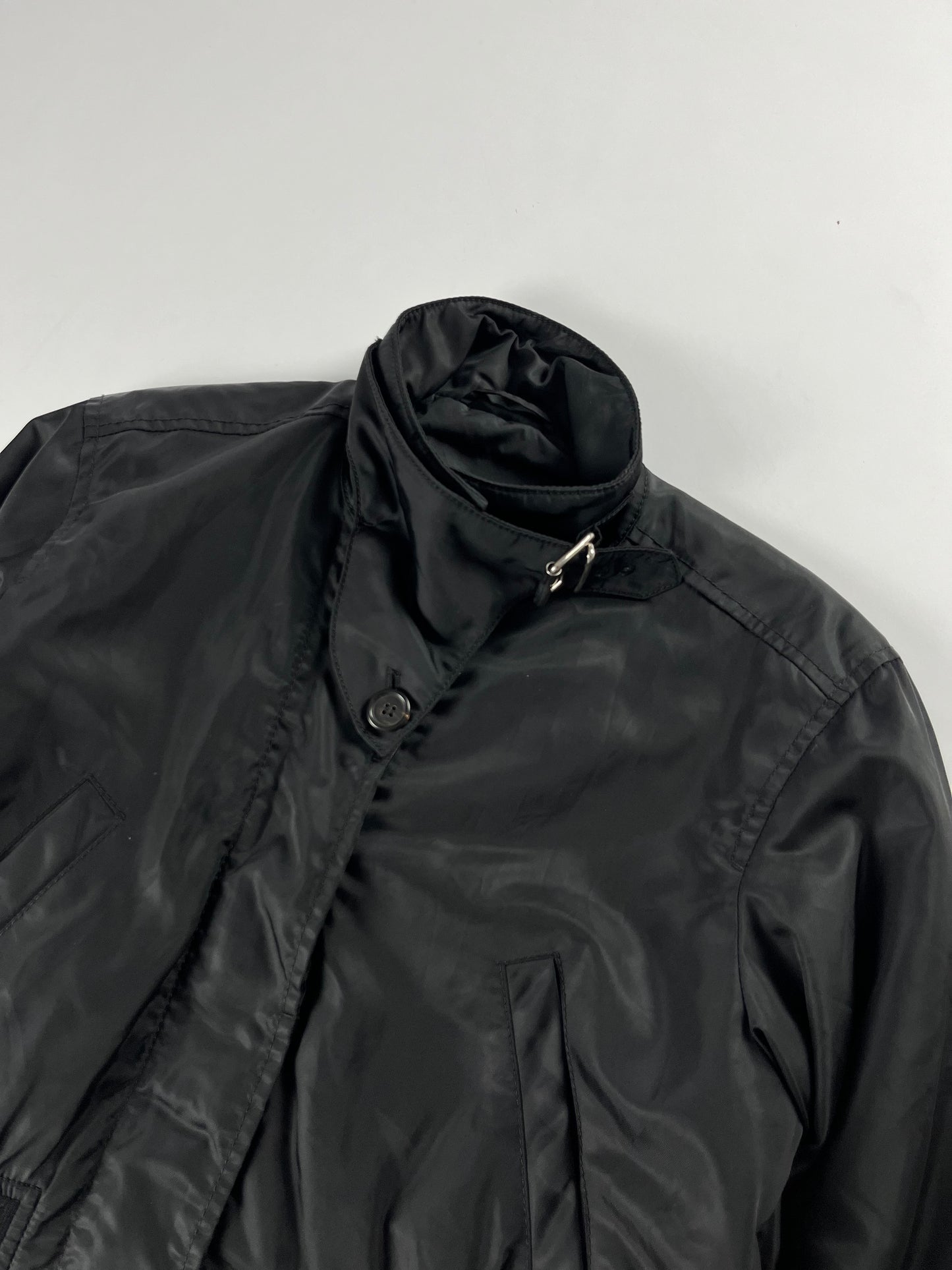 Prada Elastic Waisted Pilot Belted Collar Jacket 2000s - S