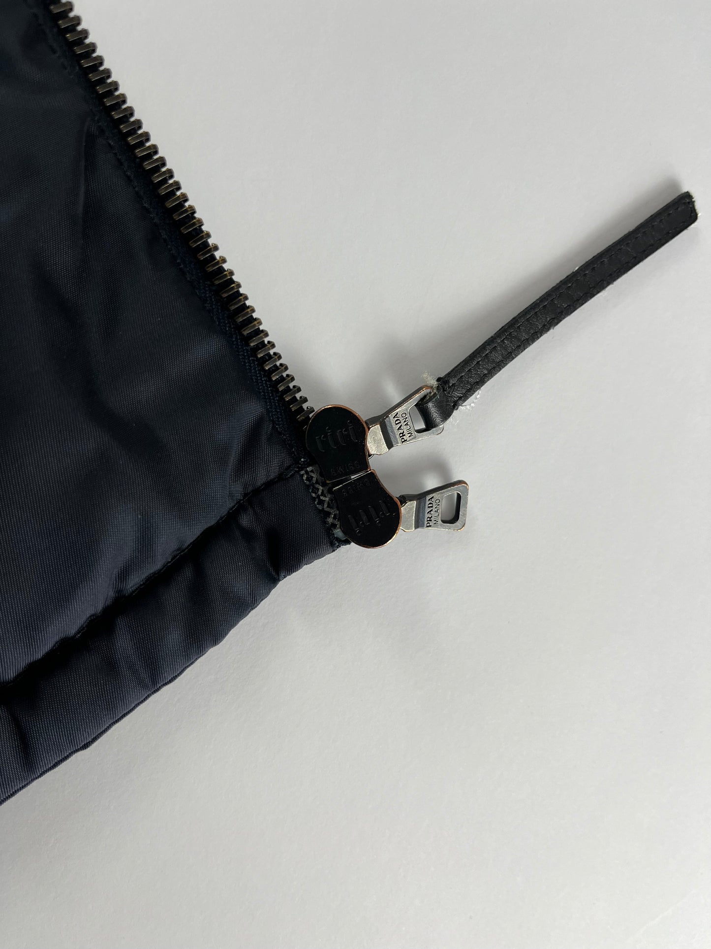 Prada Padded Navy Nylon Trucker Double Zip Jacket 2000s - M