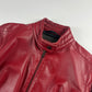 Prada Padded Elbows Red Leather Motor Jacket SS 2000 - S