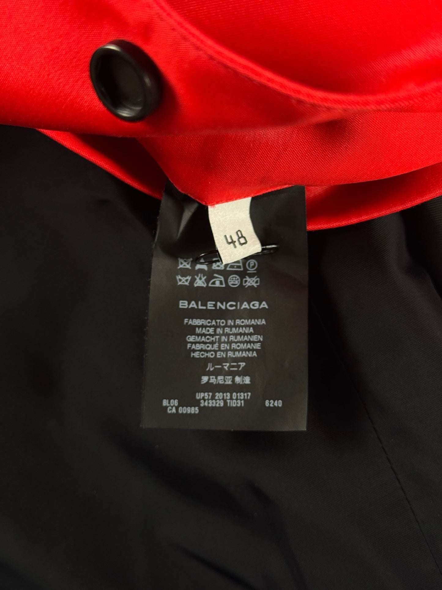 Balenciaga Alexander Wang Red Silk Bomber Jacket SS 2013 - M