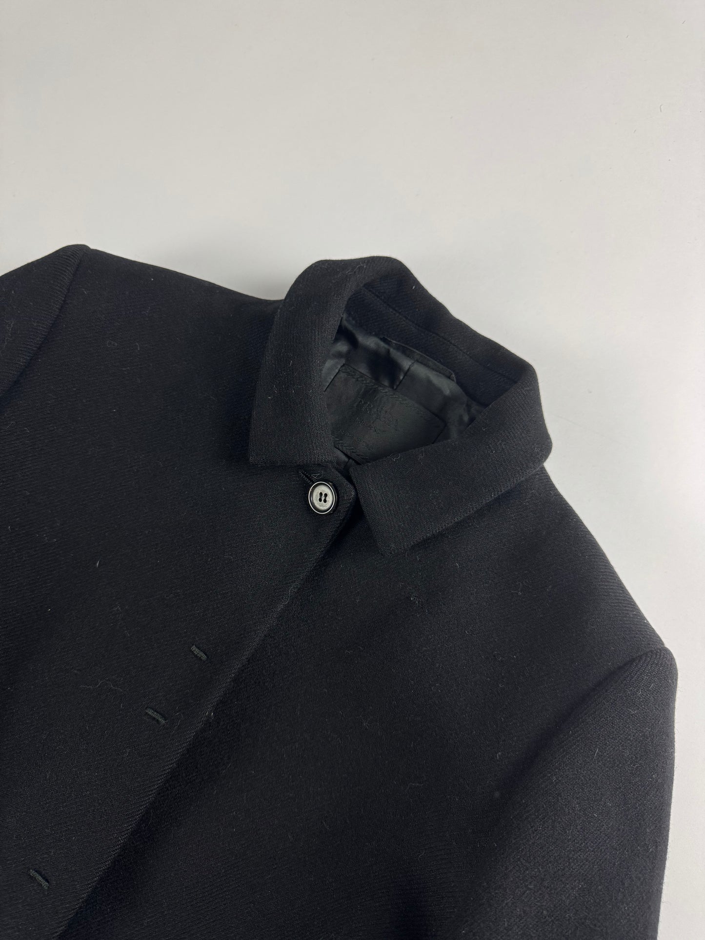 Prada Black Double Stitches Tailored Coat FW 1998 - XS