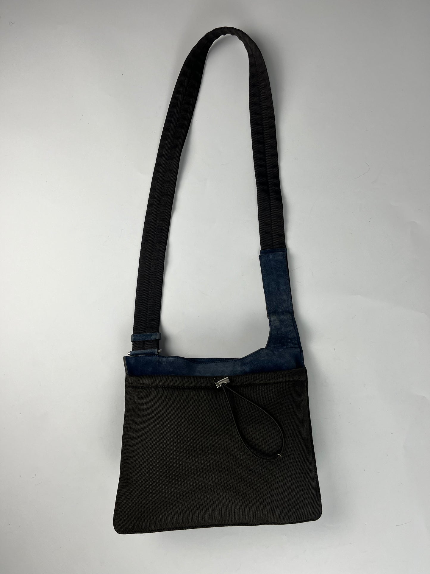 Prada Navy Suede Leather Crossbody Bag FW 1999 - OS