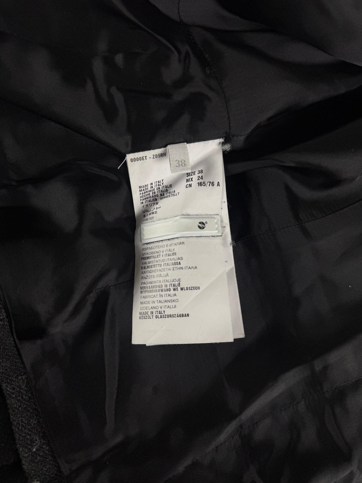 Miu Miu Structured Wool Pleated Hem Leather Collar Coat FW 2013 - XS