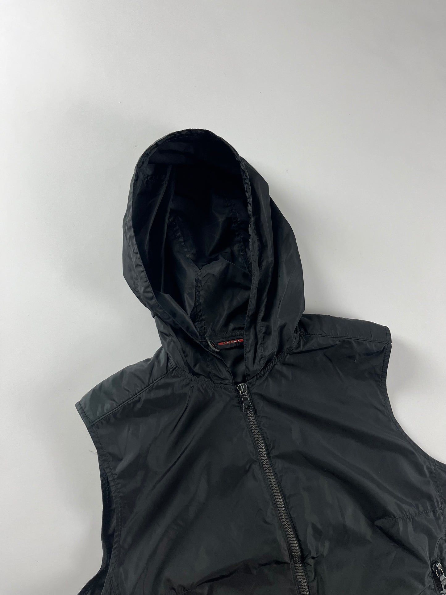 Prada Linea Rossa Dark Hooded Vest SS 2000 - M