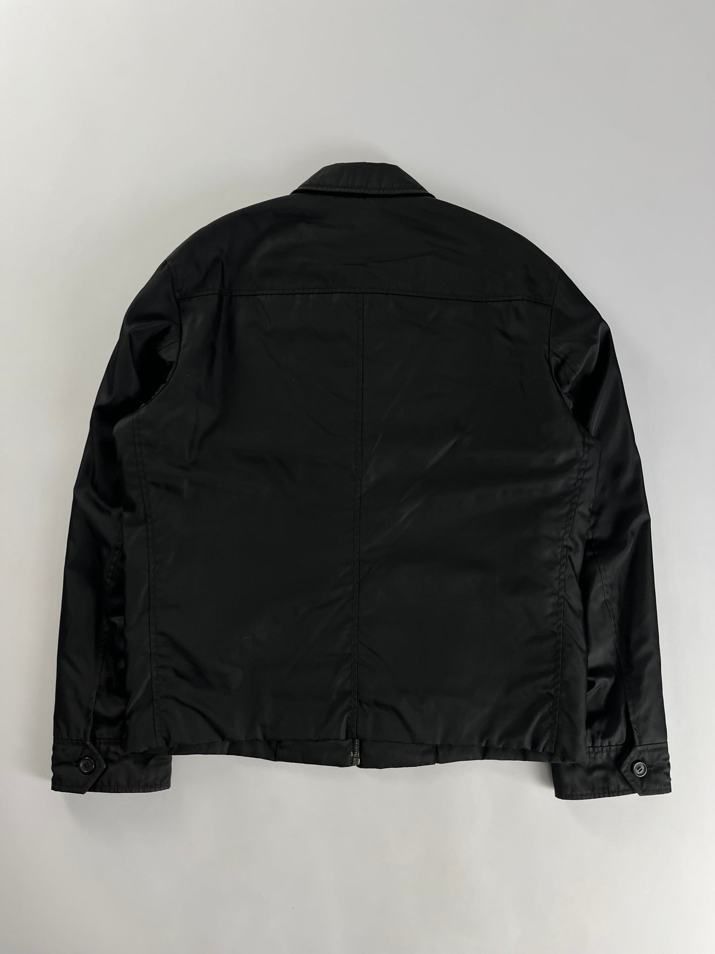 Prada Essential Dark Nylon Work Zipper Jacket 2000s - L