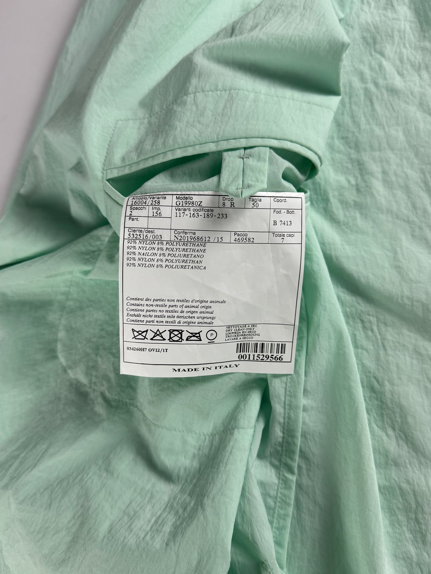 Hermès Sample Pastel Mint Green Lightweight Blazer SS 2019 - L