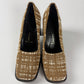 Prada Tweed Striped Print Microfiber Heel Pumps SS 1996 - 40 IT/41 EU