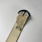 John Galliano Cream Waxed Leather Newspaper Belt 2000s - 85 CM