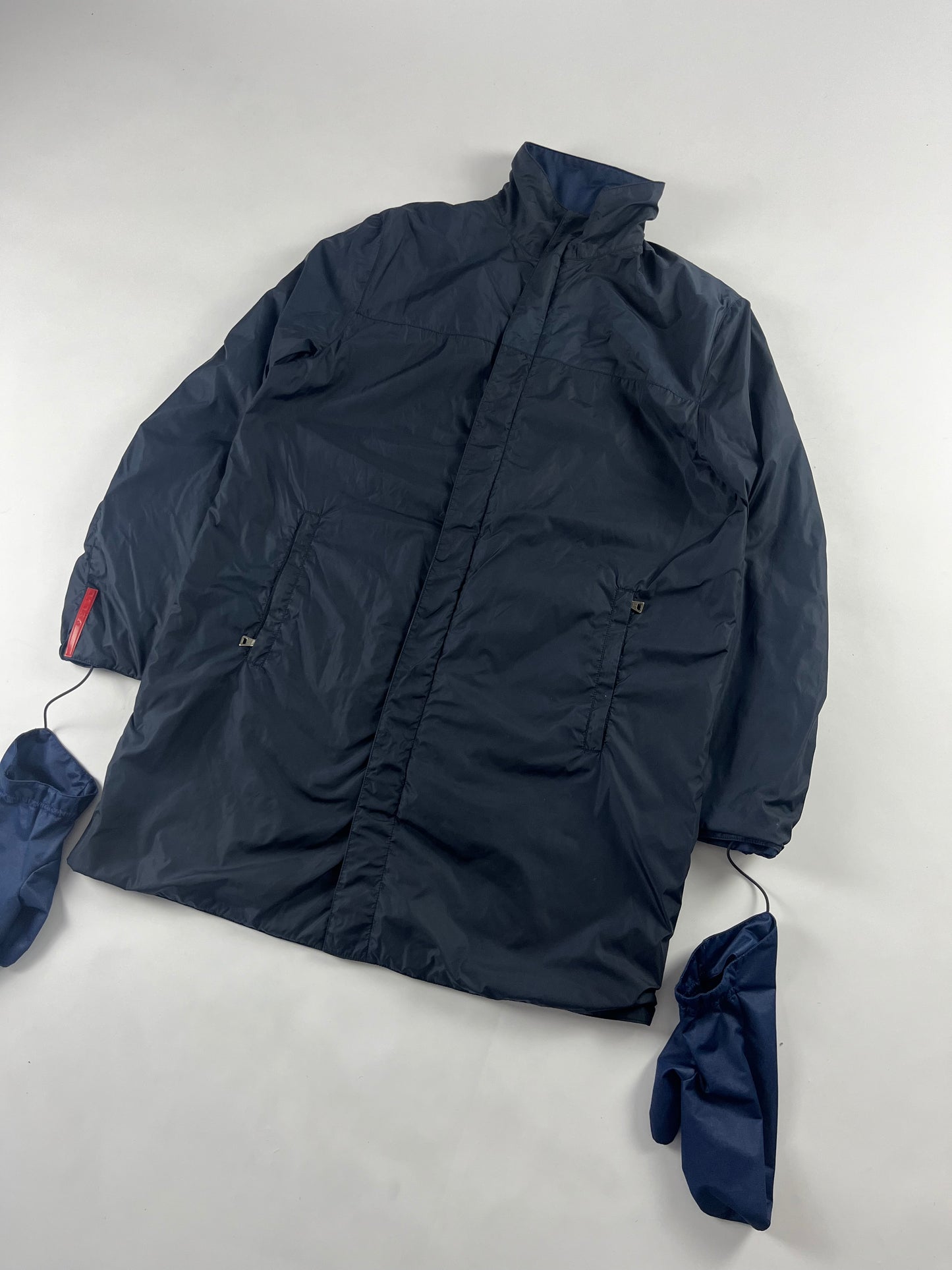 Prada Eskimo Technical Long Navy Nylon Jacket FW 1999 - M