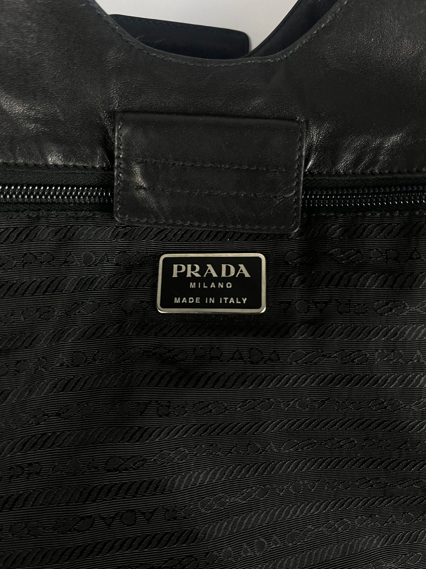 Prada Black Leather Shoulder Bag FW 1999 - OS