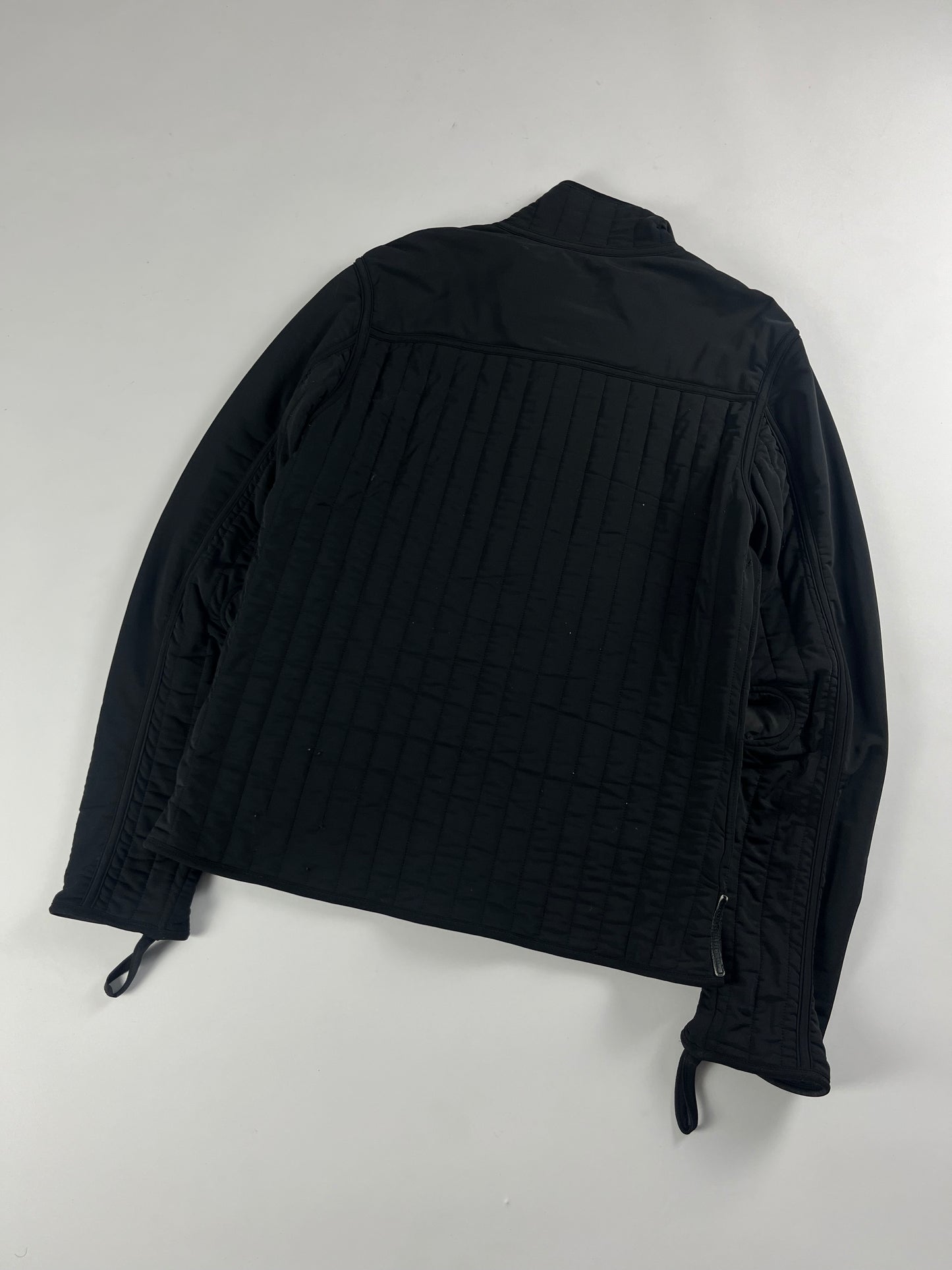 Prada Linea Rossa Black Straight Quilted Nylon Zipper Jacket FW 2001 - M