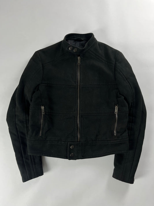 Gucci Black Paneled Moto Jacket FW 2004 - M