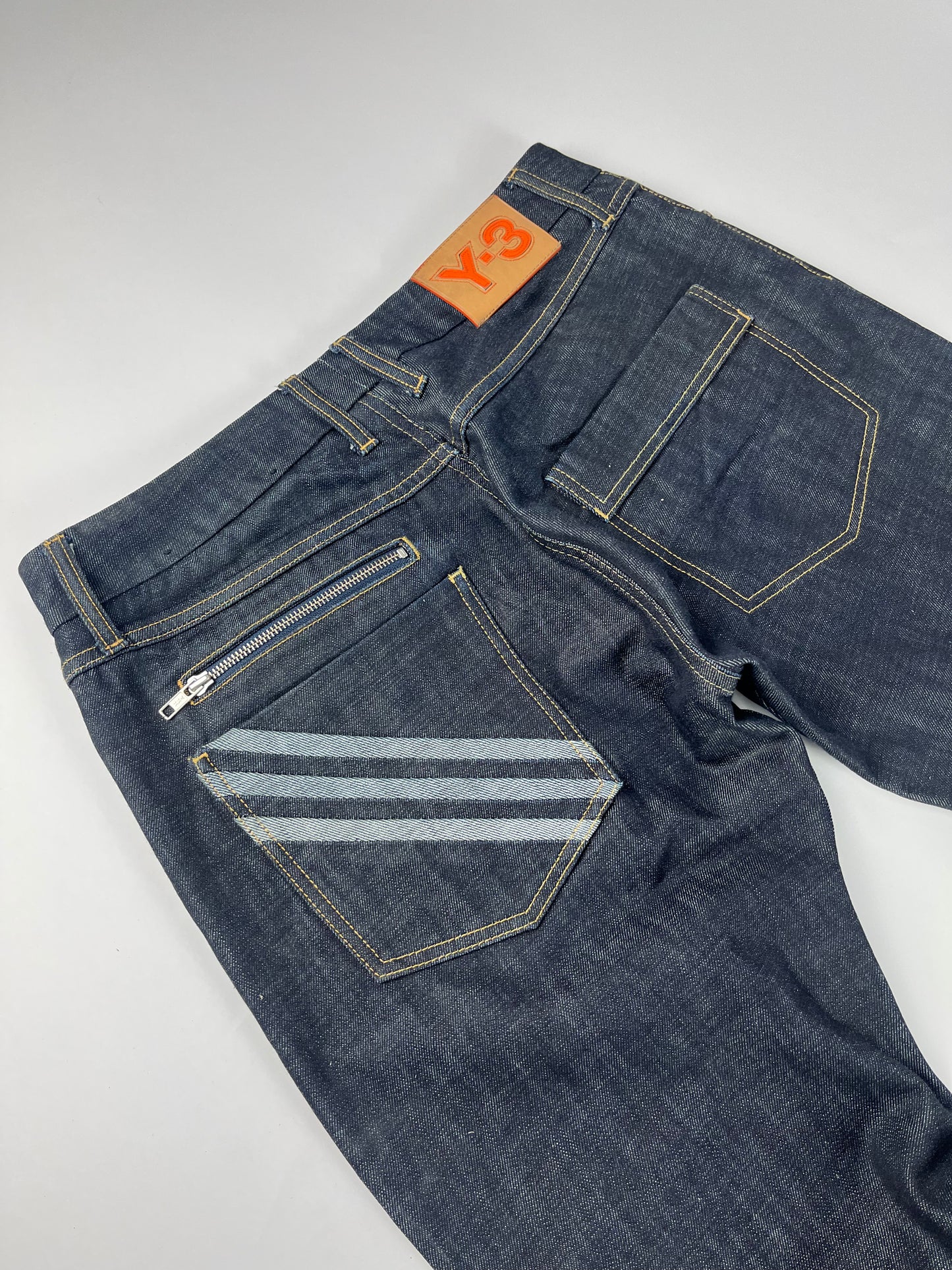 Yohji Yamamoto Y-3 Three Stripes Denim Pants - 34 US