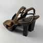 Prada Brown Fringe Leather Platform Ankle Strap Heels SS 1999 - 40 IT/40,5 EU