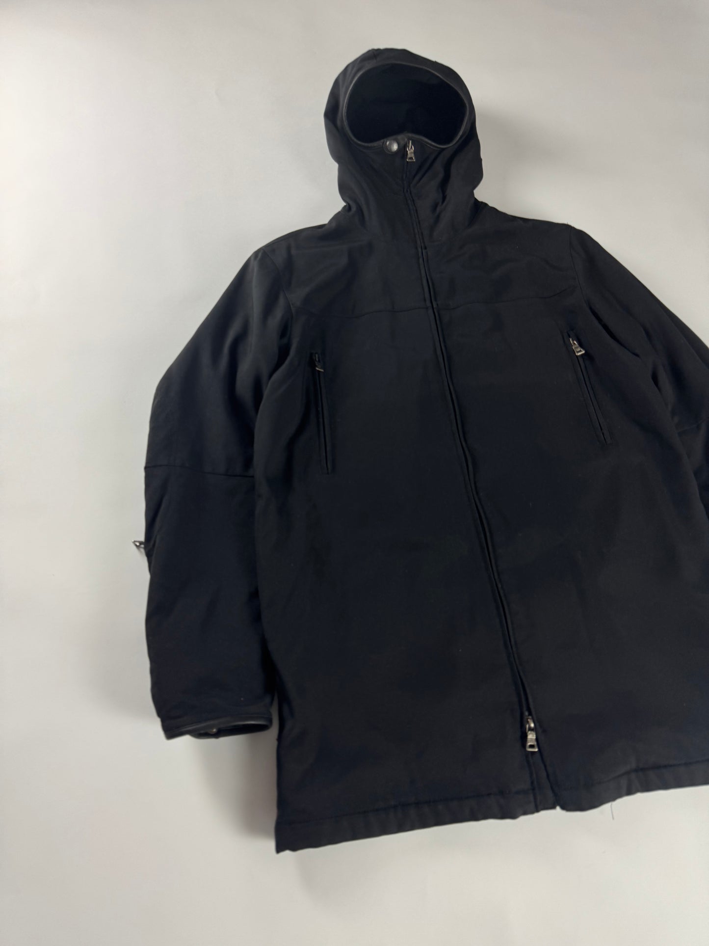 Prada Linea Rossa Black Balaclava Riot Long Jacket FW 1999 - M