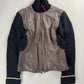 Prada Wool Hybrid Brown Leather Turtleneck Jacket SS 2000 - M
