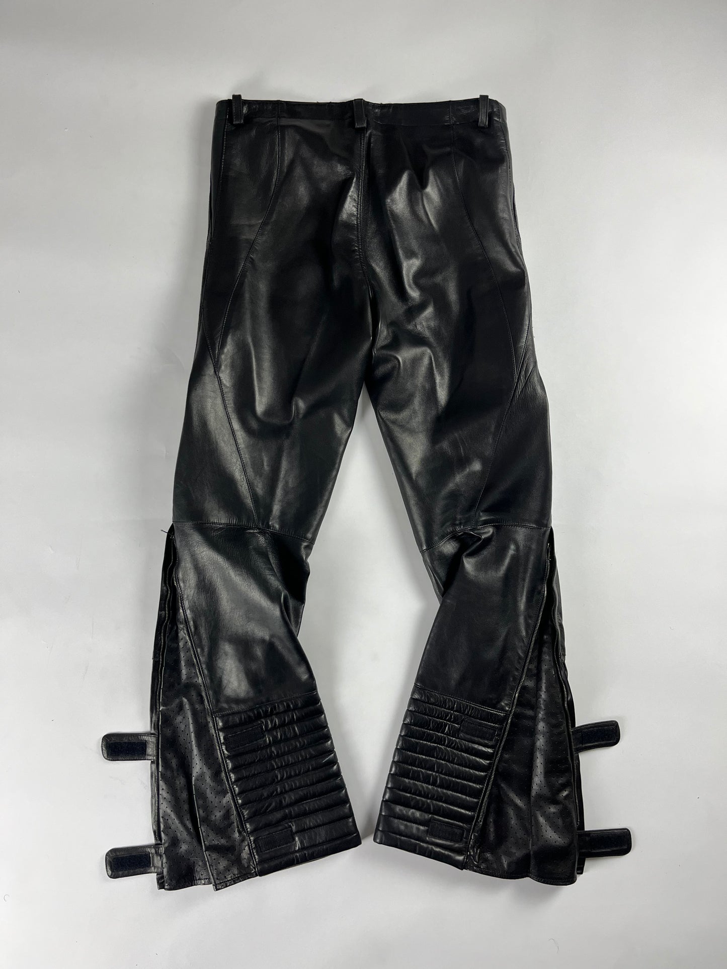 Gucci Tom Ford Leather Zip Flare Moto Pants FW 2000 - M