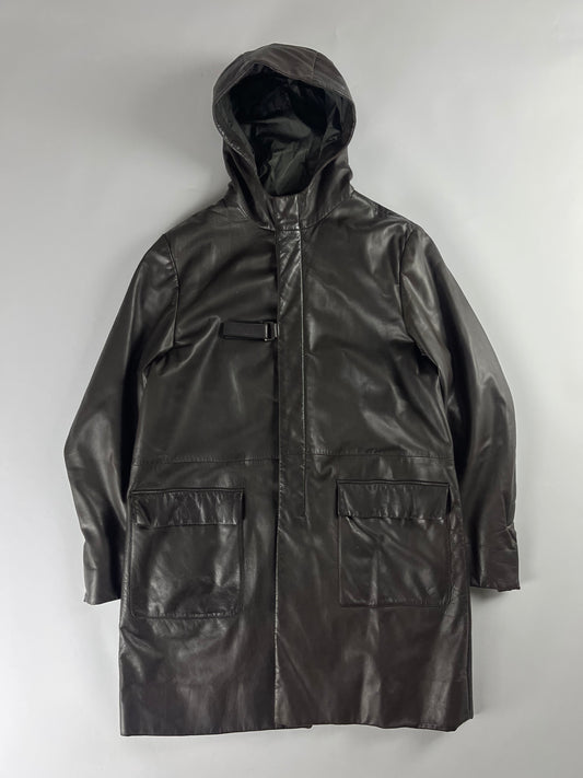 Prada Belted Premium Leather Long Jacket FW 1999 - L