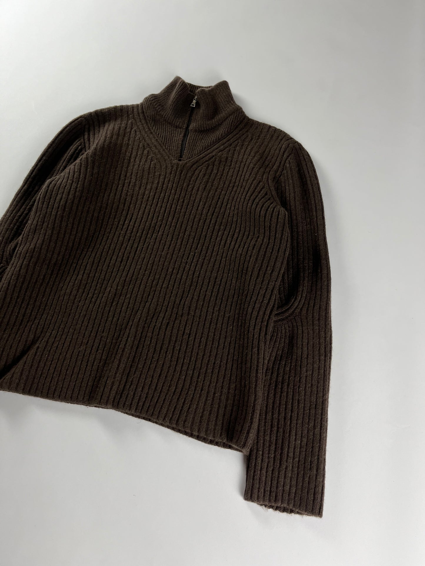 Prada Linea Rossa Brown Corduroy Turtleneck Sweater FW 1999 - S