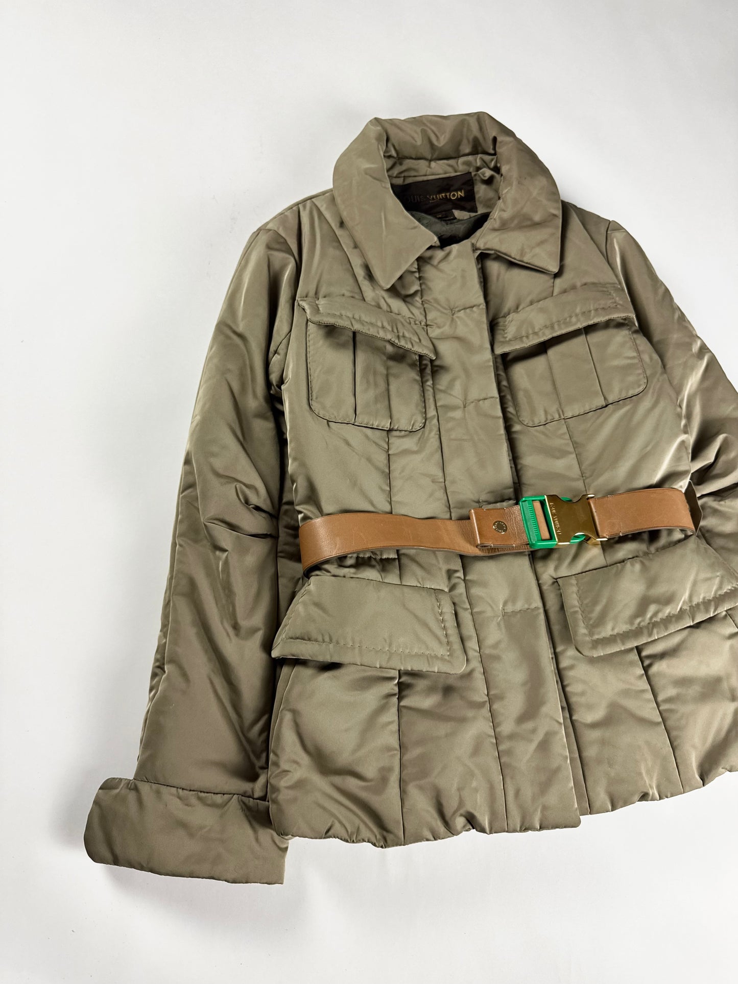 Louis Vuitton Leather Belted Saharienne Puffer Jacket FW 2008 - S