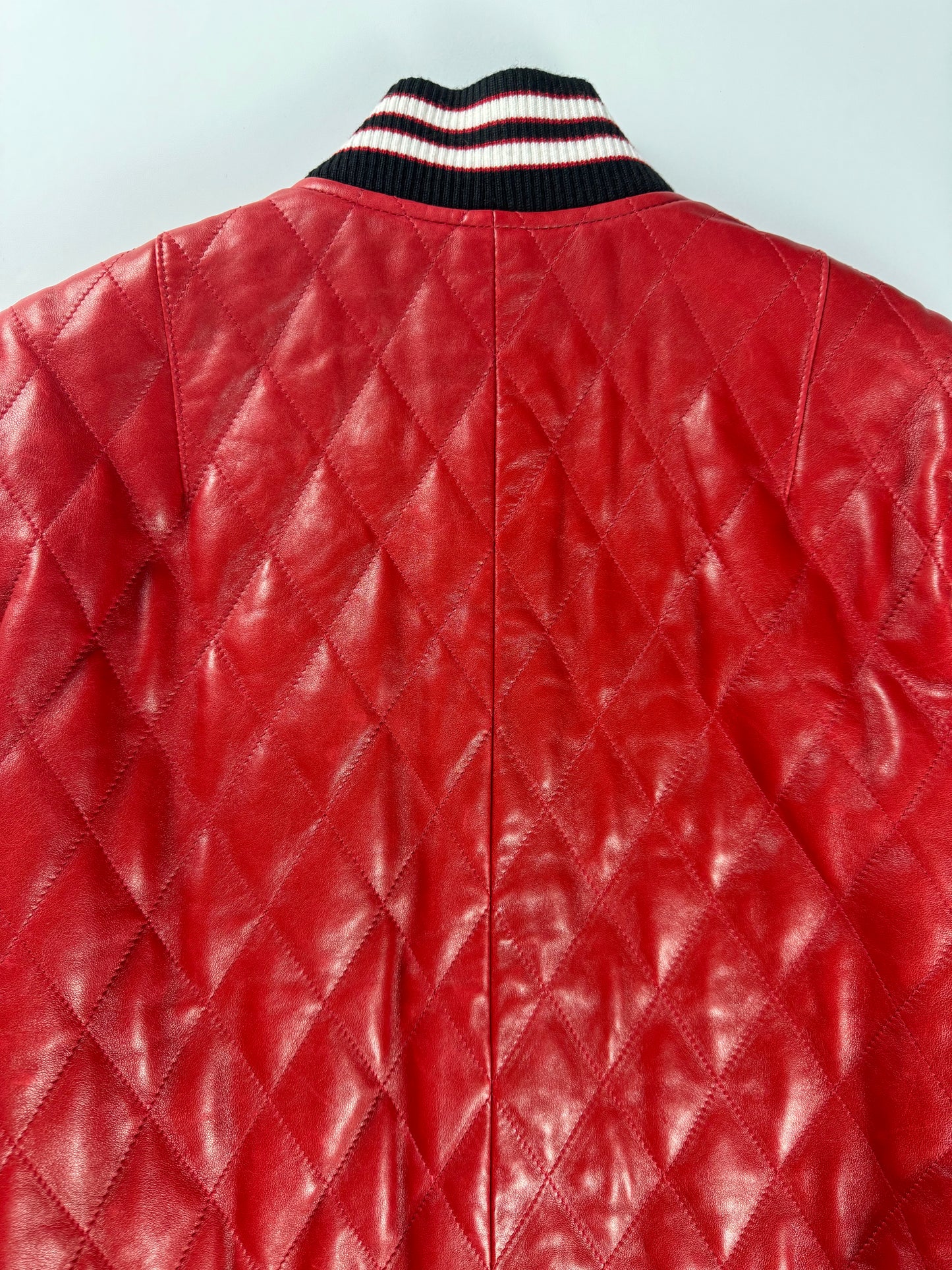 Saint Laurent Sample Quilted Baroque Damier Varsity Bomber Jacket SS 2018 - S