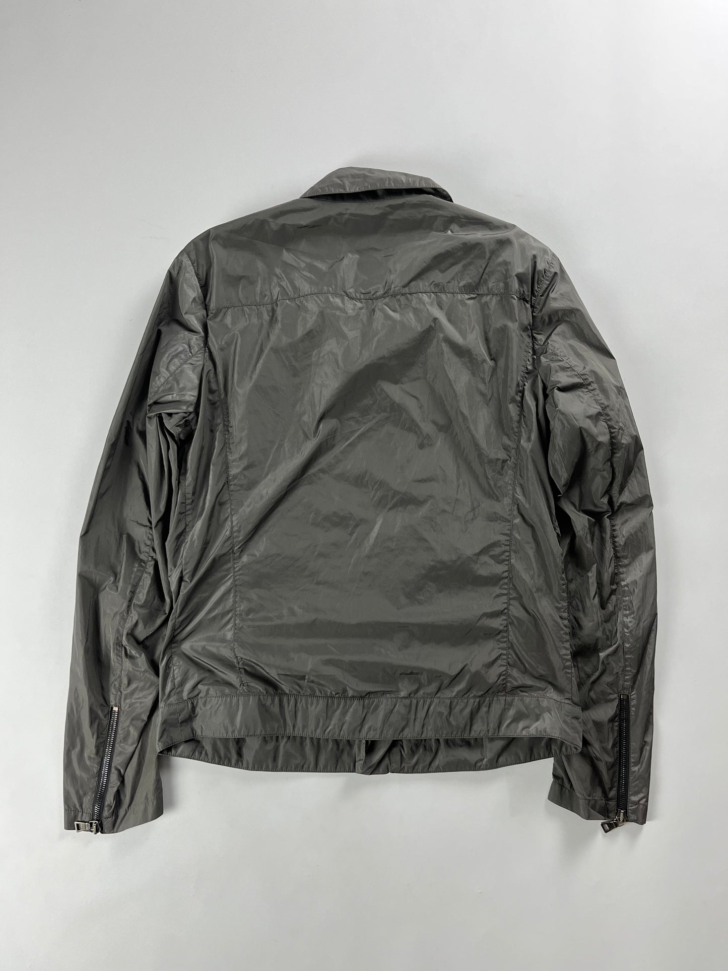 Prada Asymmetrical Zipper Nylon Metal jacket - M