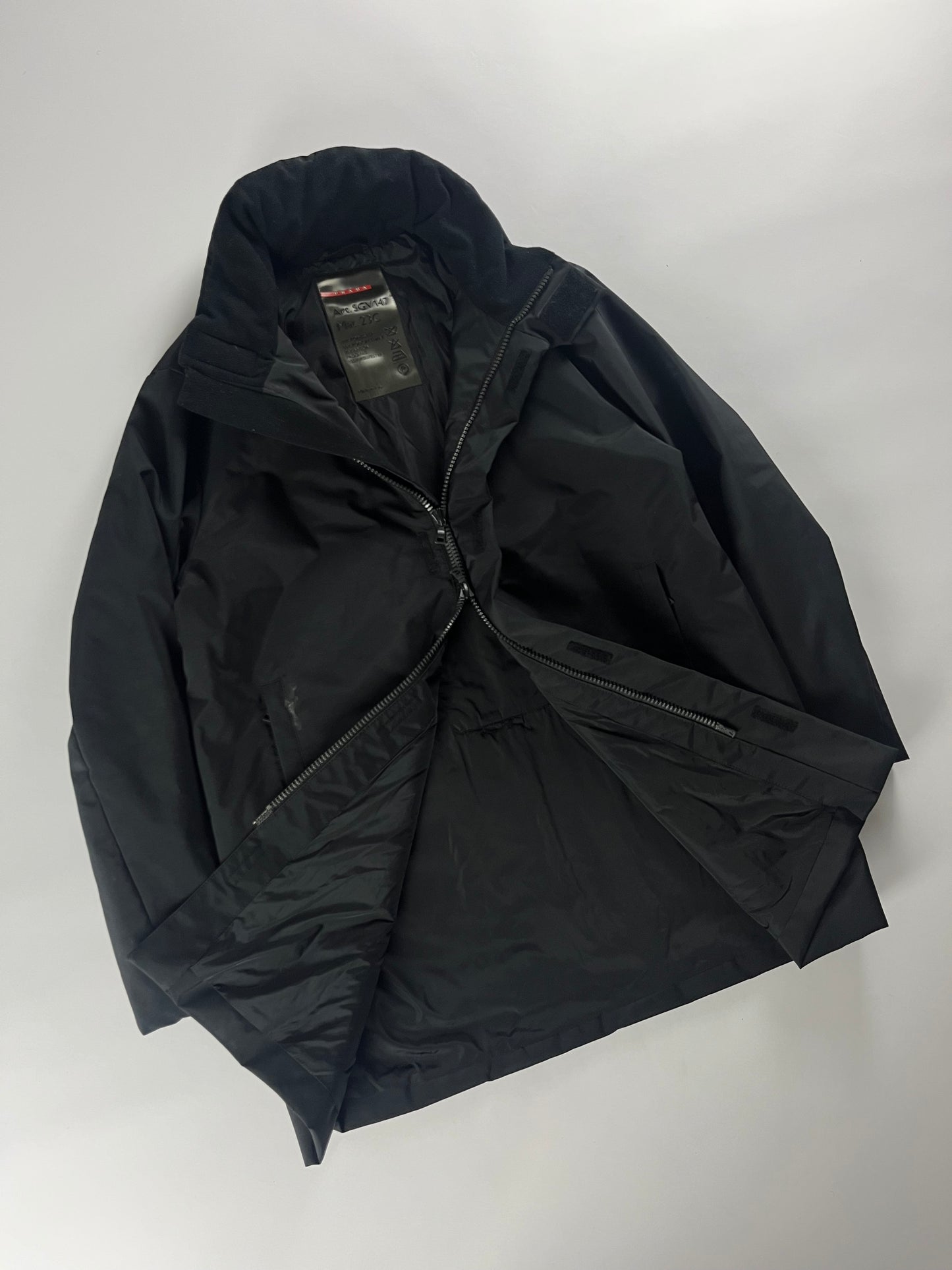 Prada Black Nylon Technical Parka Jacket FW 1999 - L