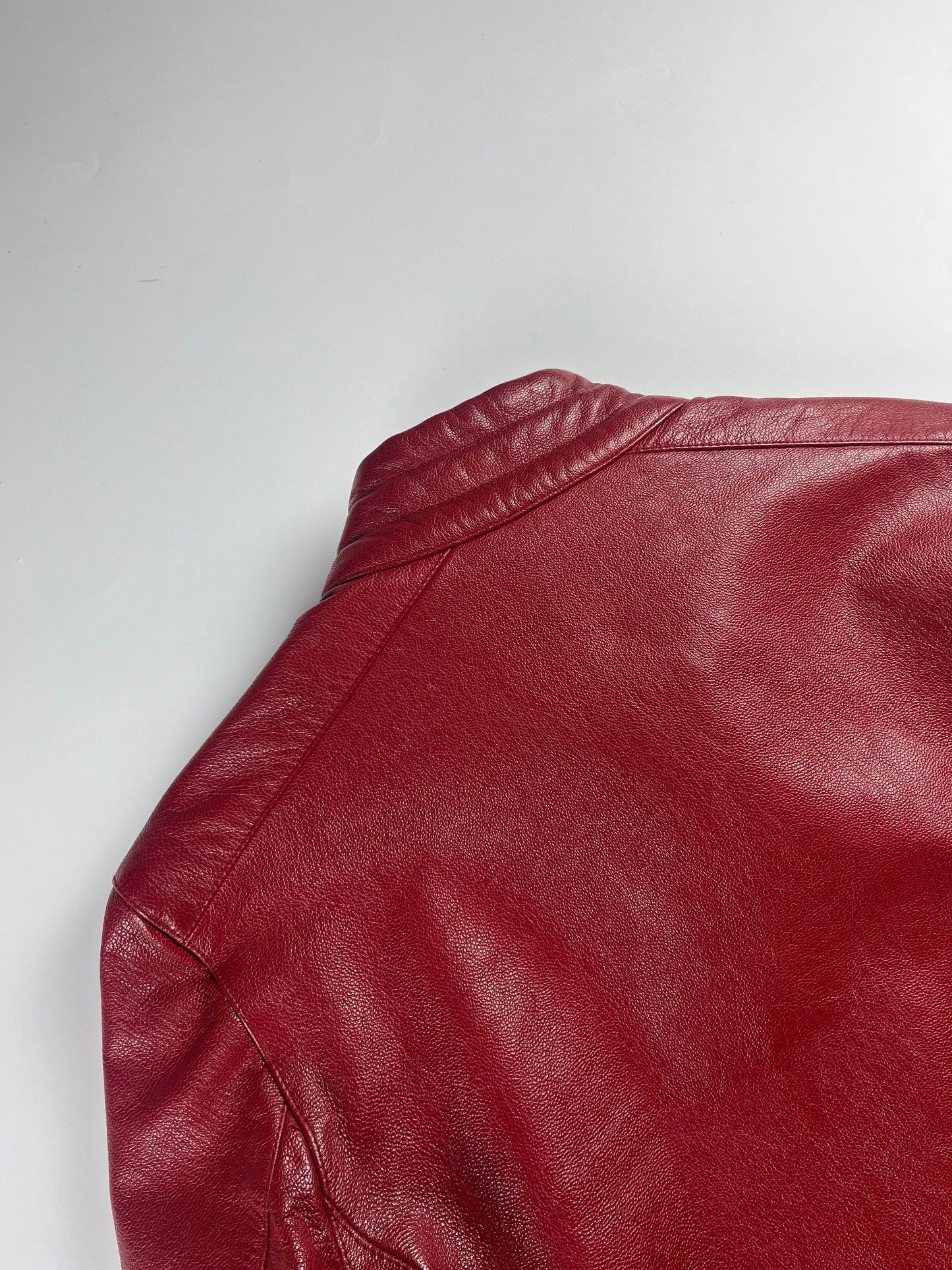 Prada Padded Elbows Red Leather Motor Jacket SS 2000 - S