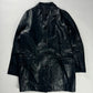 Prada Dark Leather Minimalist Coat 1990s - S