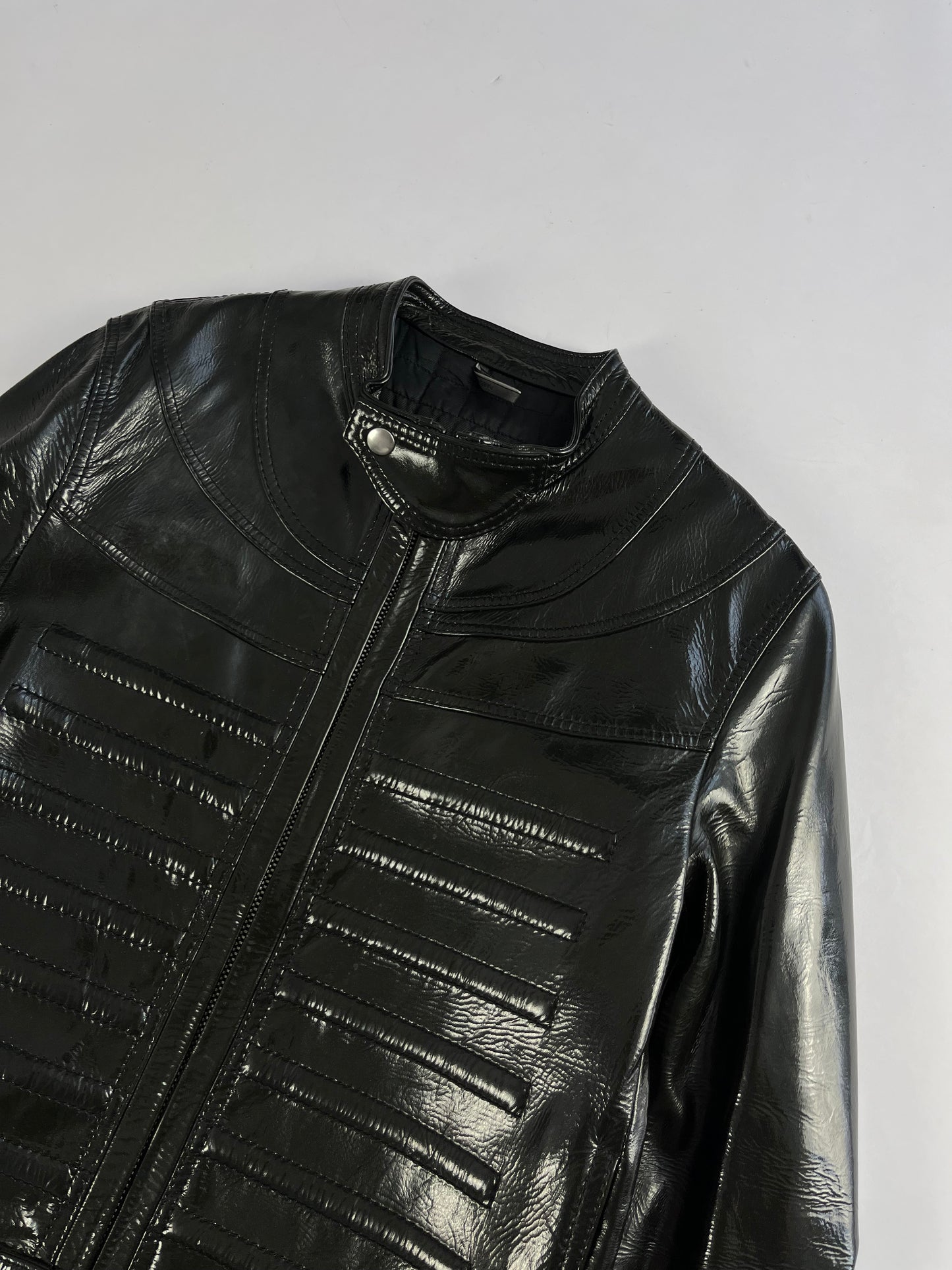Dior Homme Napoleon Military Bright Dark Leather Jacket FW 2008 - M